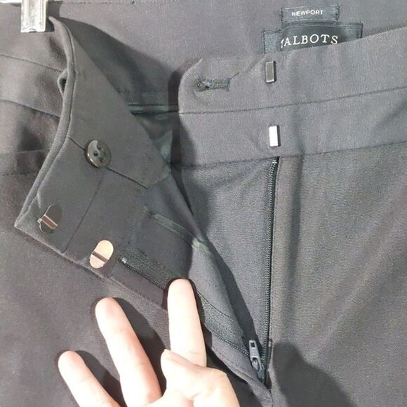 Talbots Black Cotton Blend Pants Size 10 - Picture 4 of 9